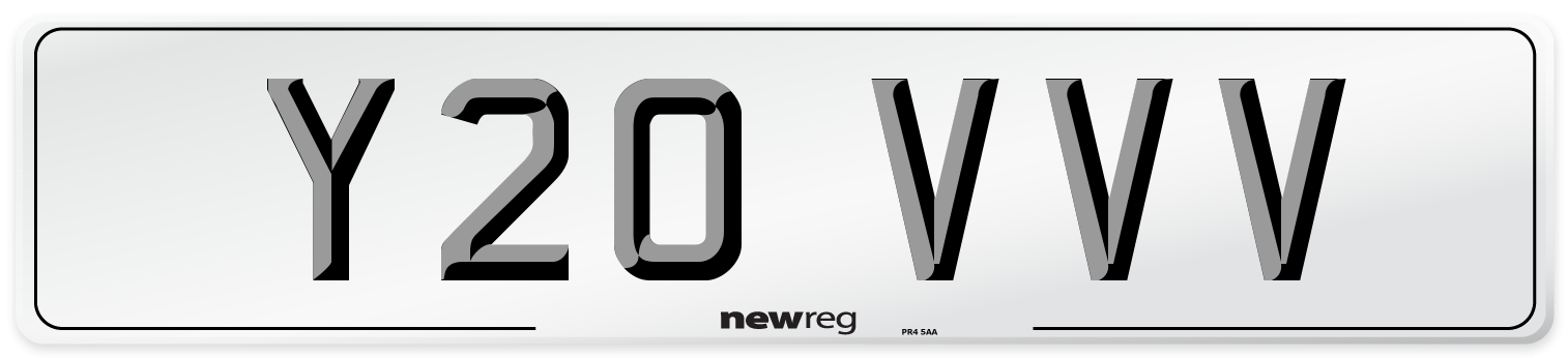 Y20 VVV Number Plate from New Reg